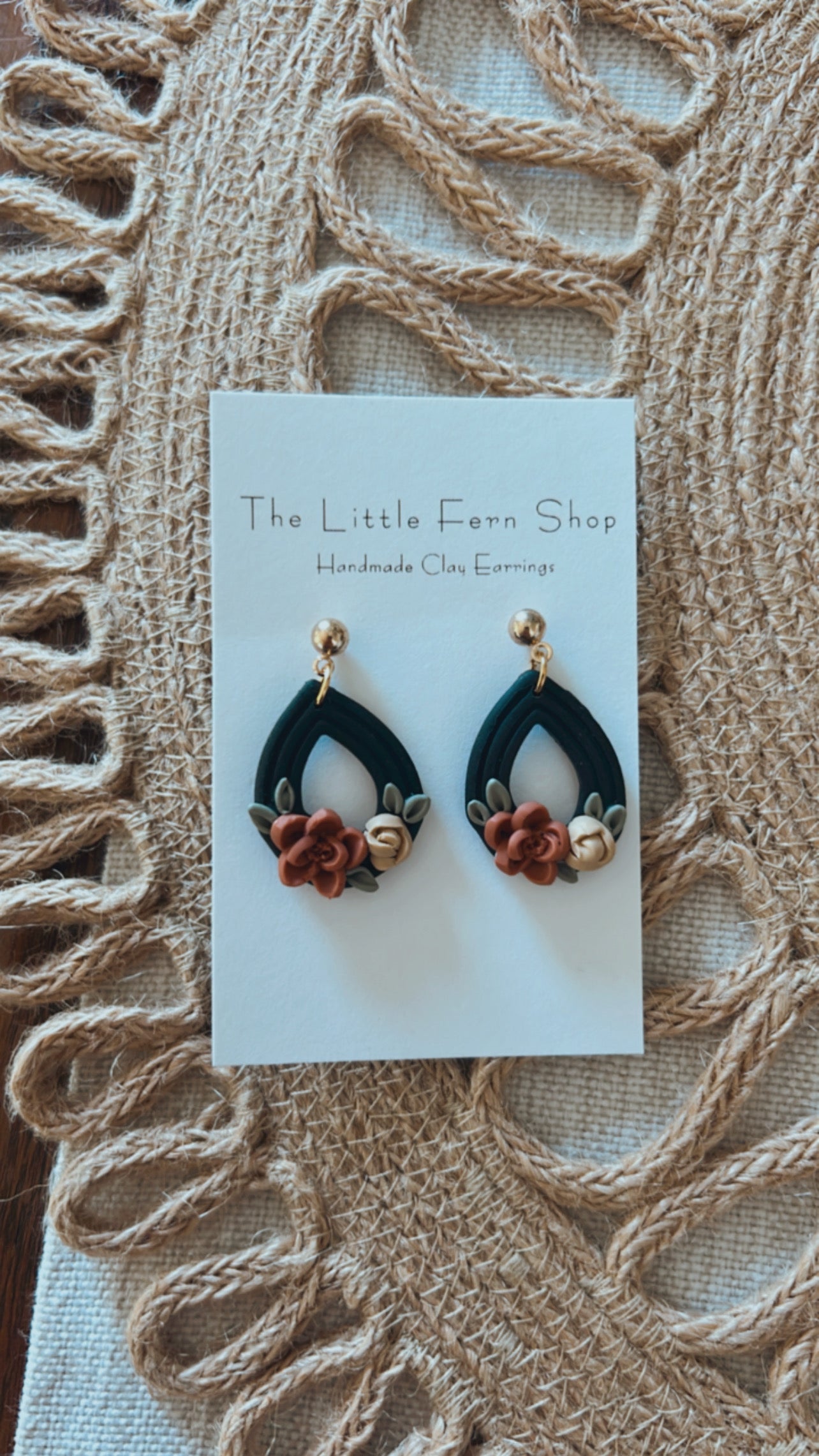 Black Floral Dangles