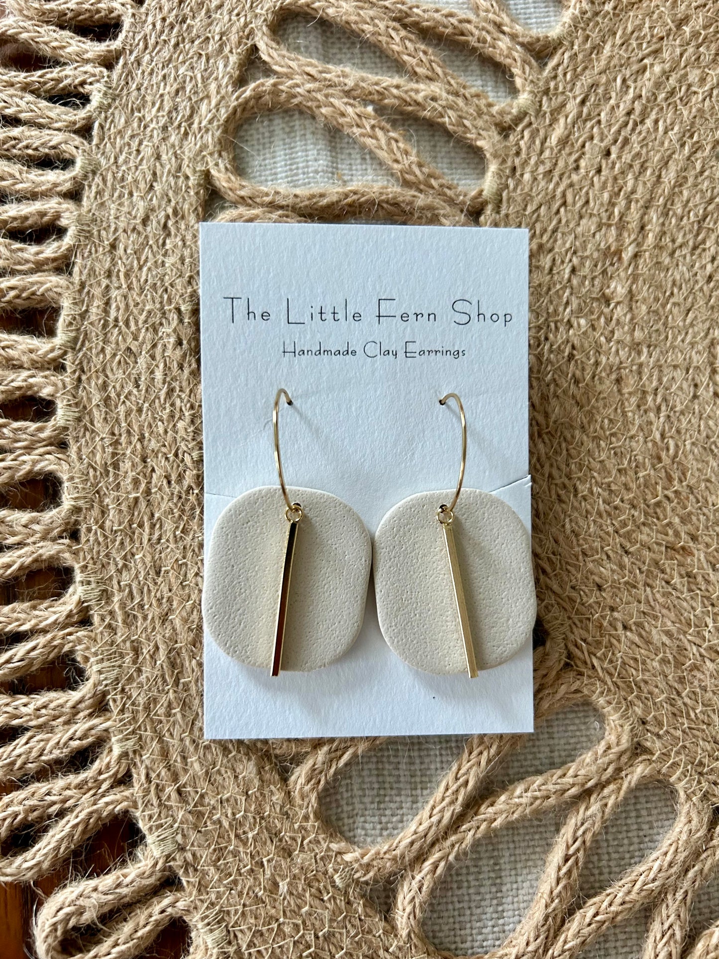 Simple Cream Hoops