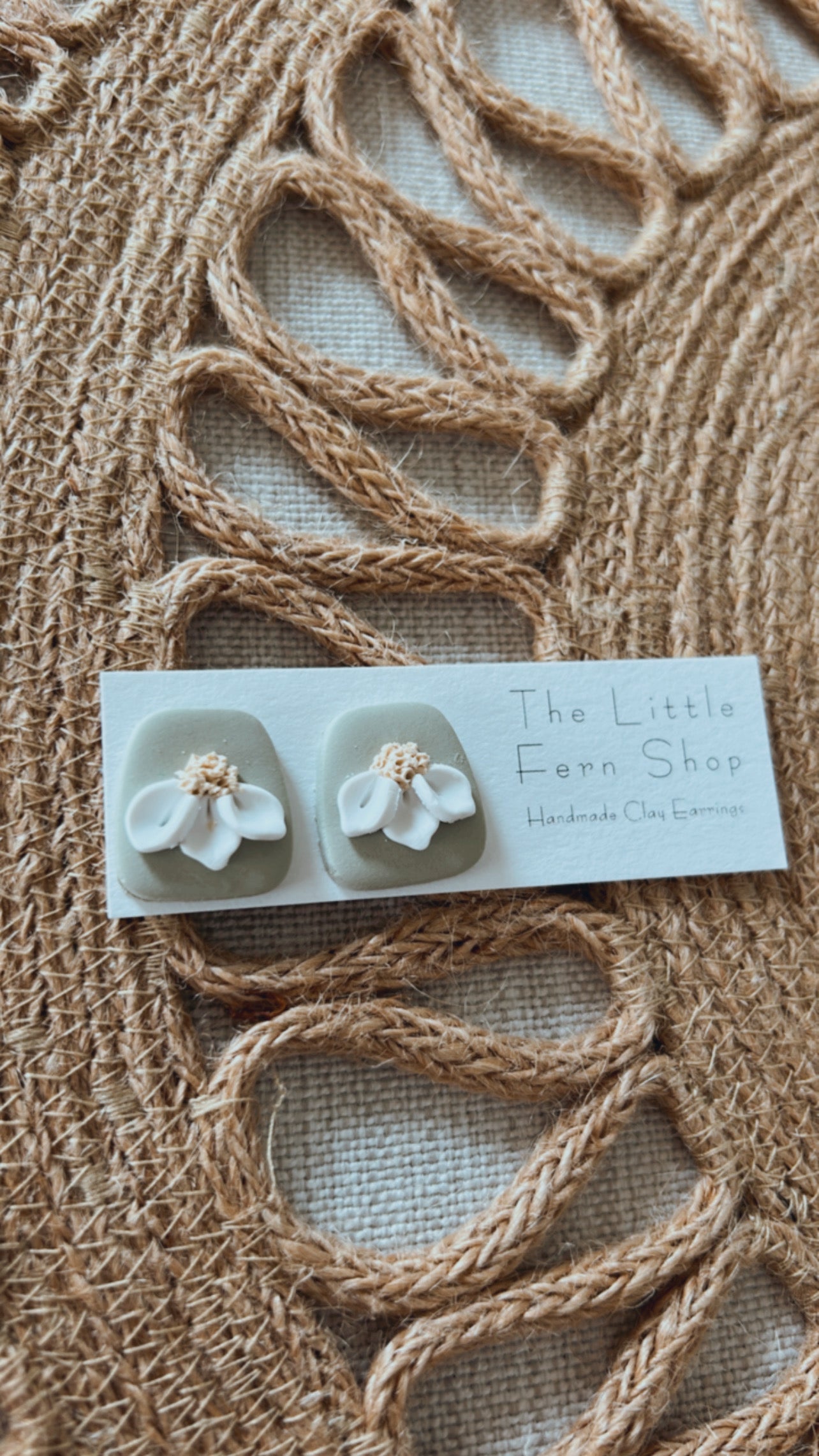 Soft Sage Daisy Stud