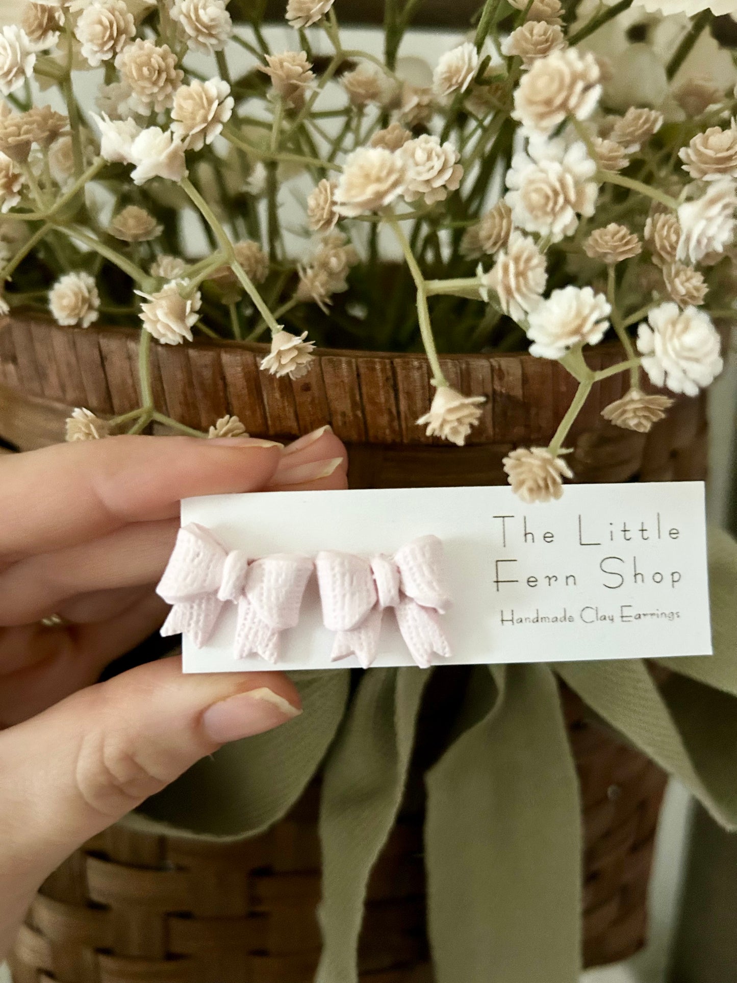 Blush Pink Bow Studs