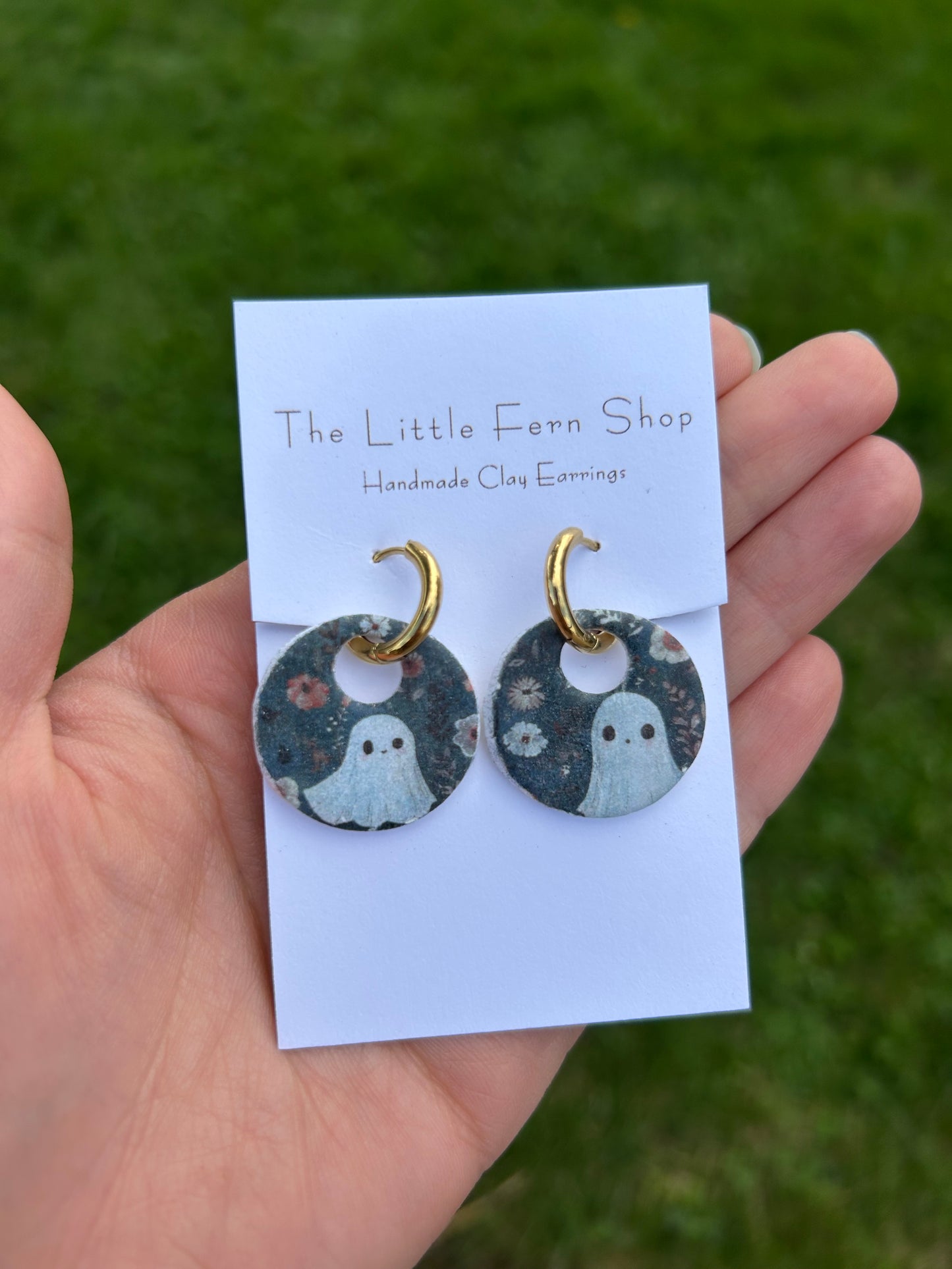 Chunky hoop ghost dangles