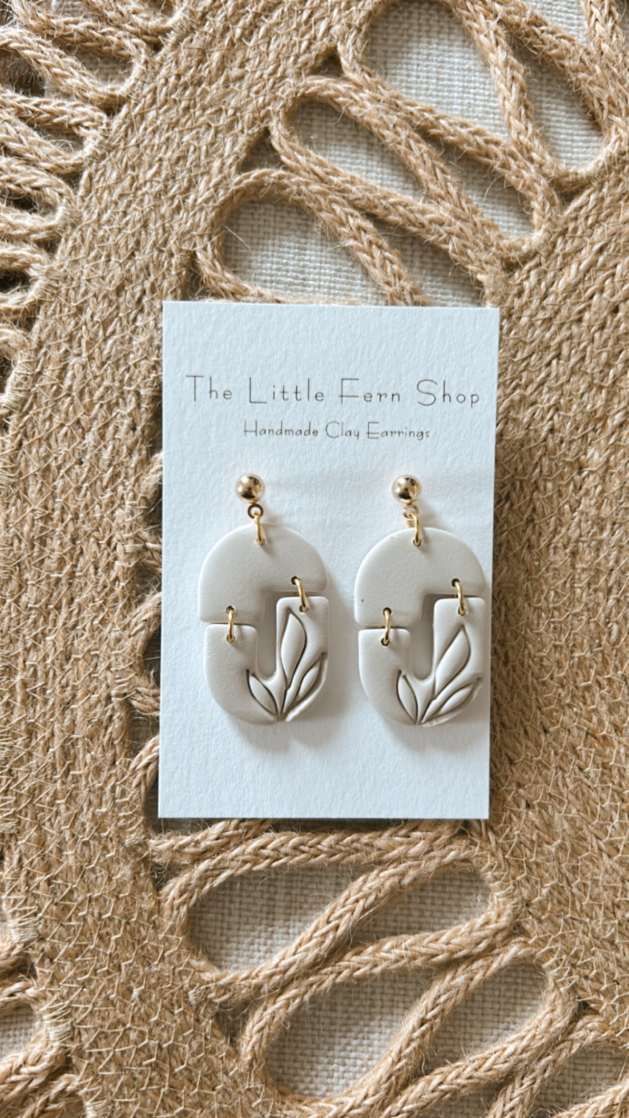 Cream Everleaf Dangles