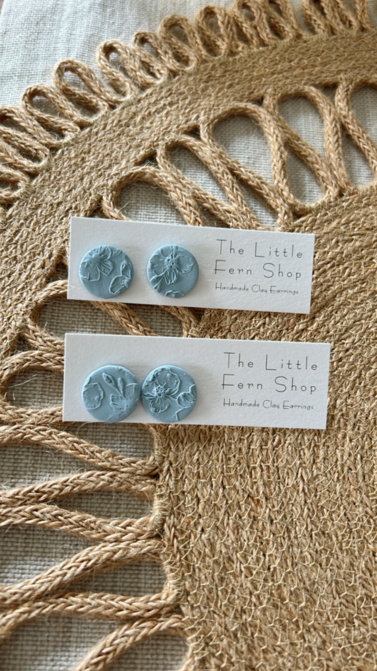 Soft Blue Floral Studs