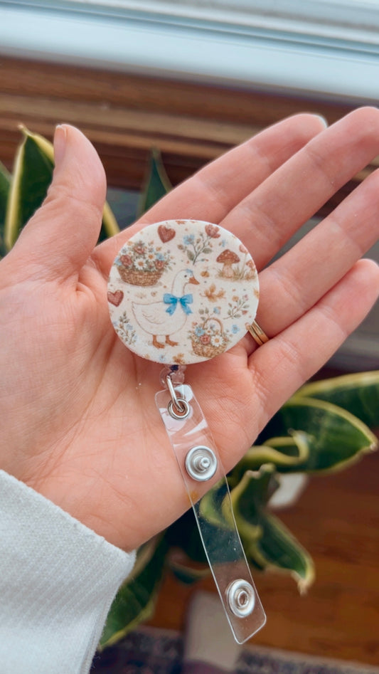 Cottagecore Goose Badge Reel