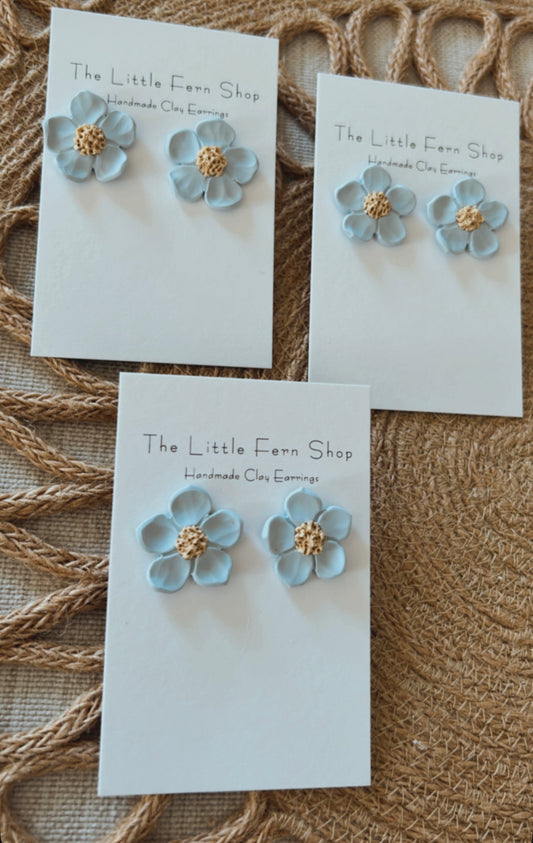 Soft Blue Flower Studs