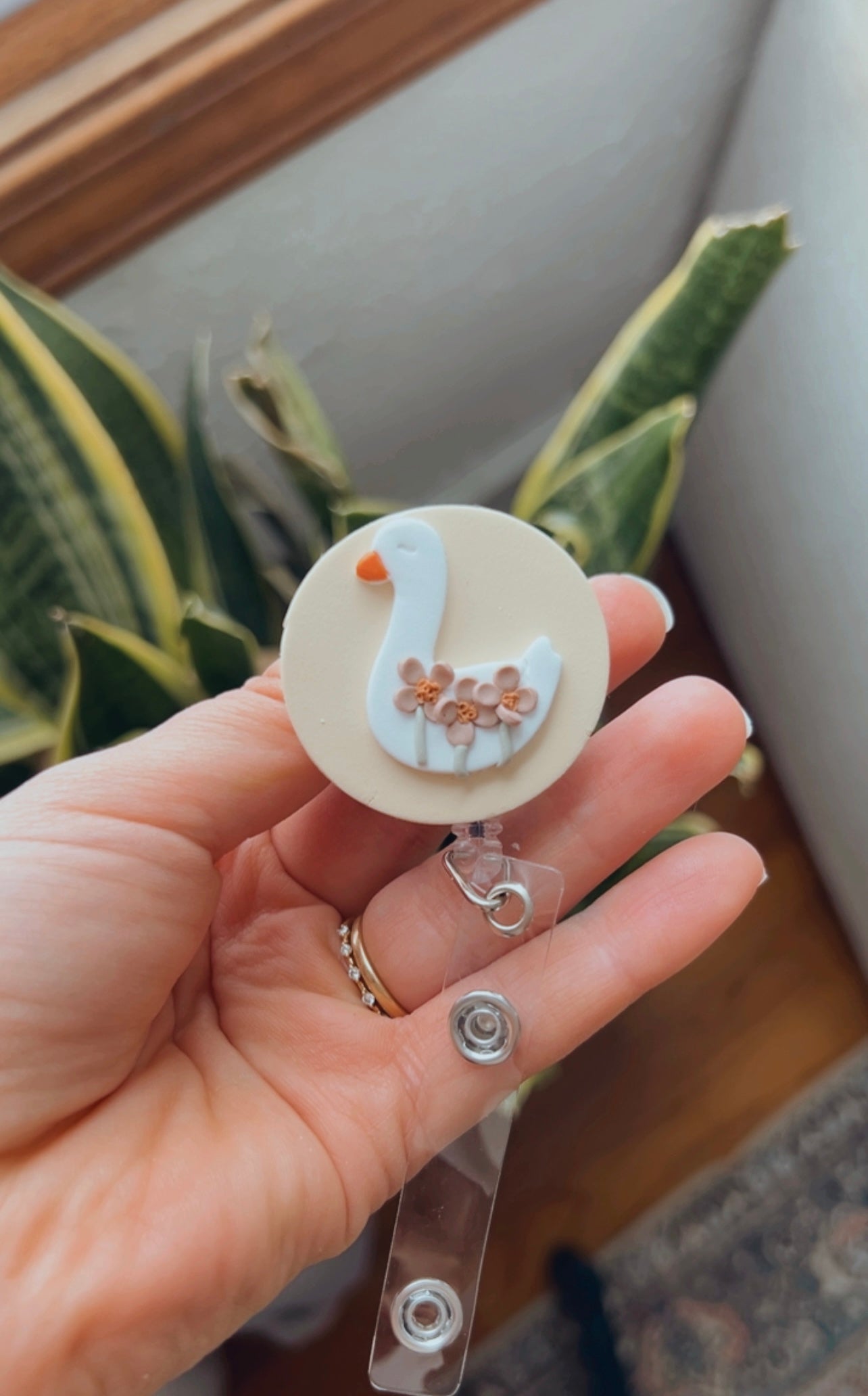 Butter Yellow Floral Badge Reel