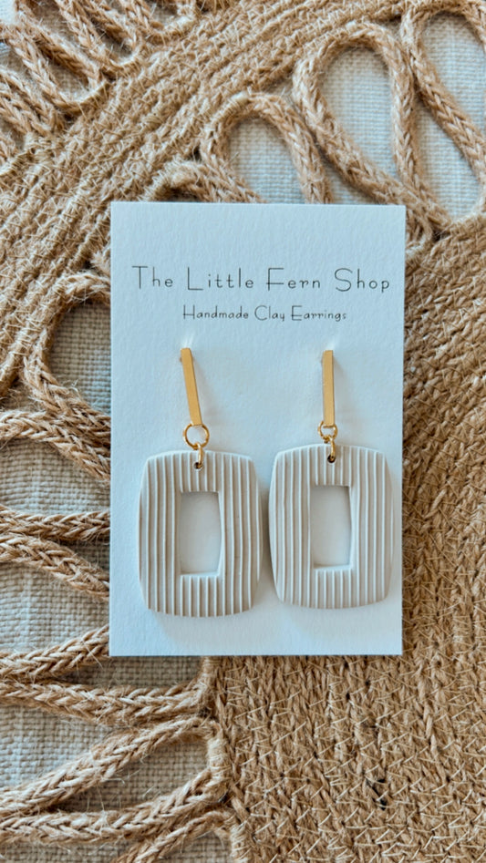 Cream Rectangle Dangles