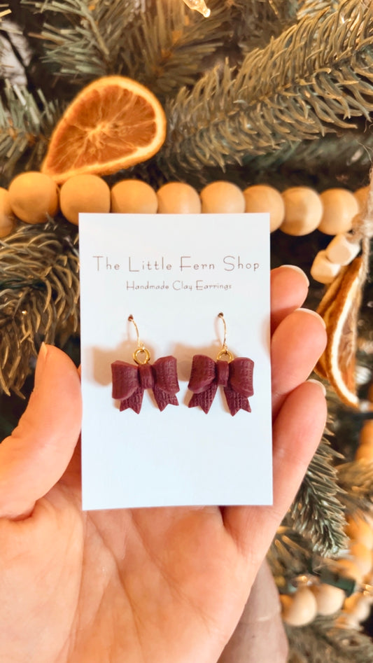 Burgundy bows