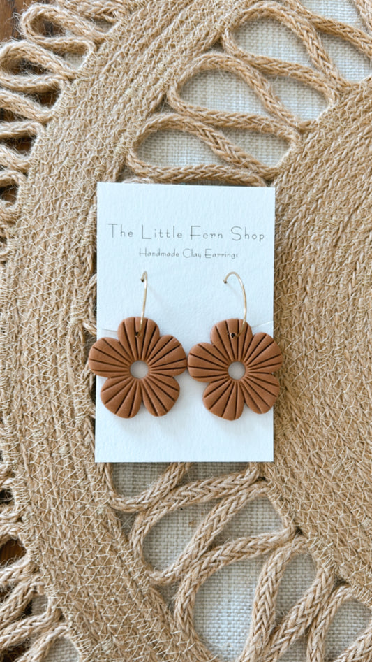 Terra Cotta Flower Hoops