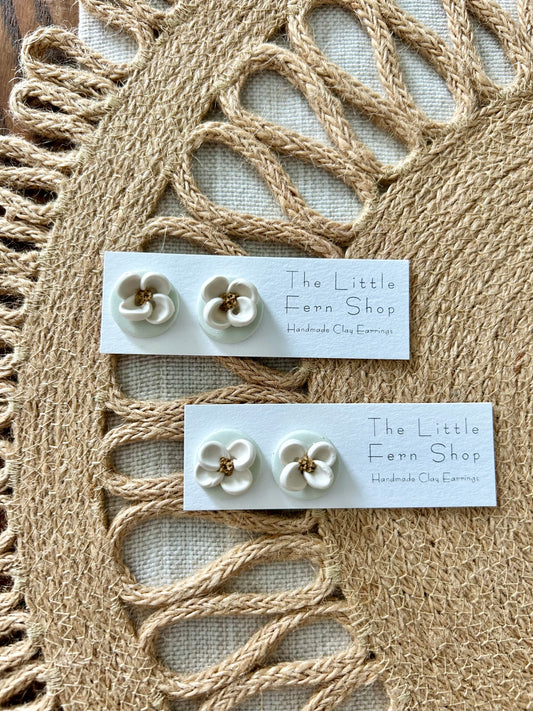 Mint Flower Studs