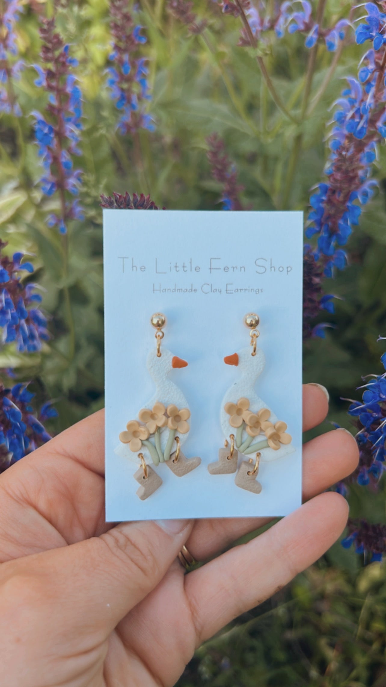 Yellow mirrored goose dangles