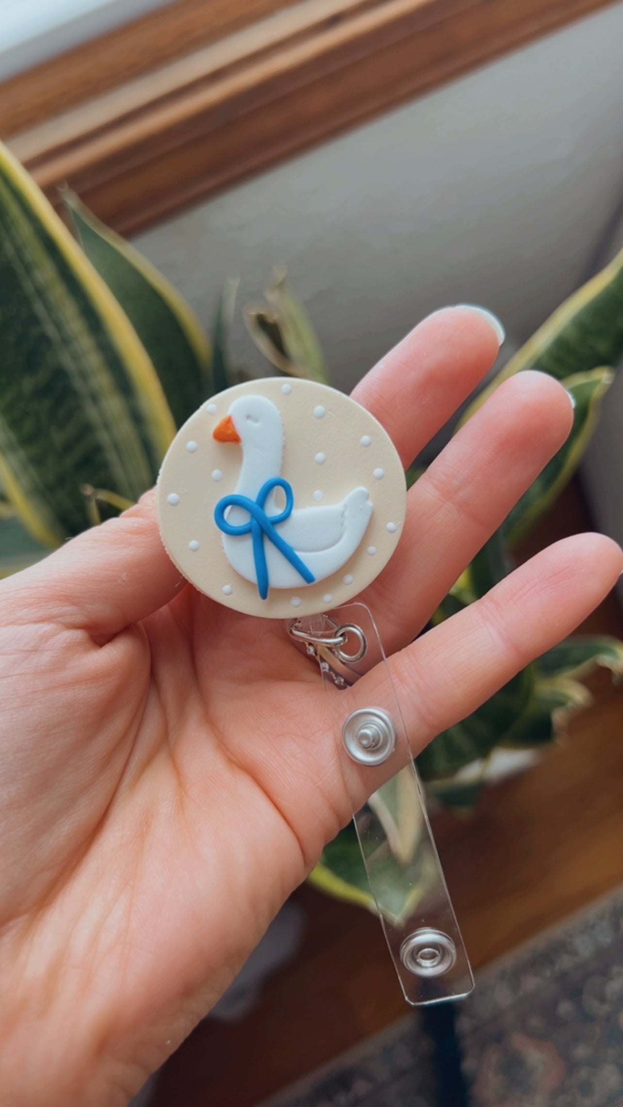 Butter Yellow Goose Badge Reel