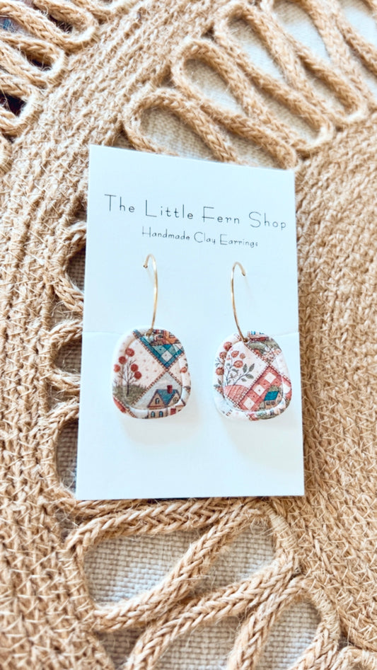 Prairie Bloom- Embossed hoops