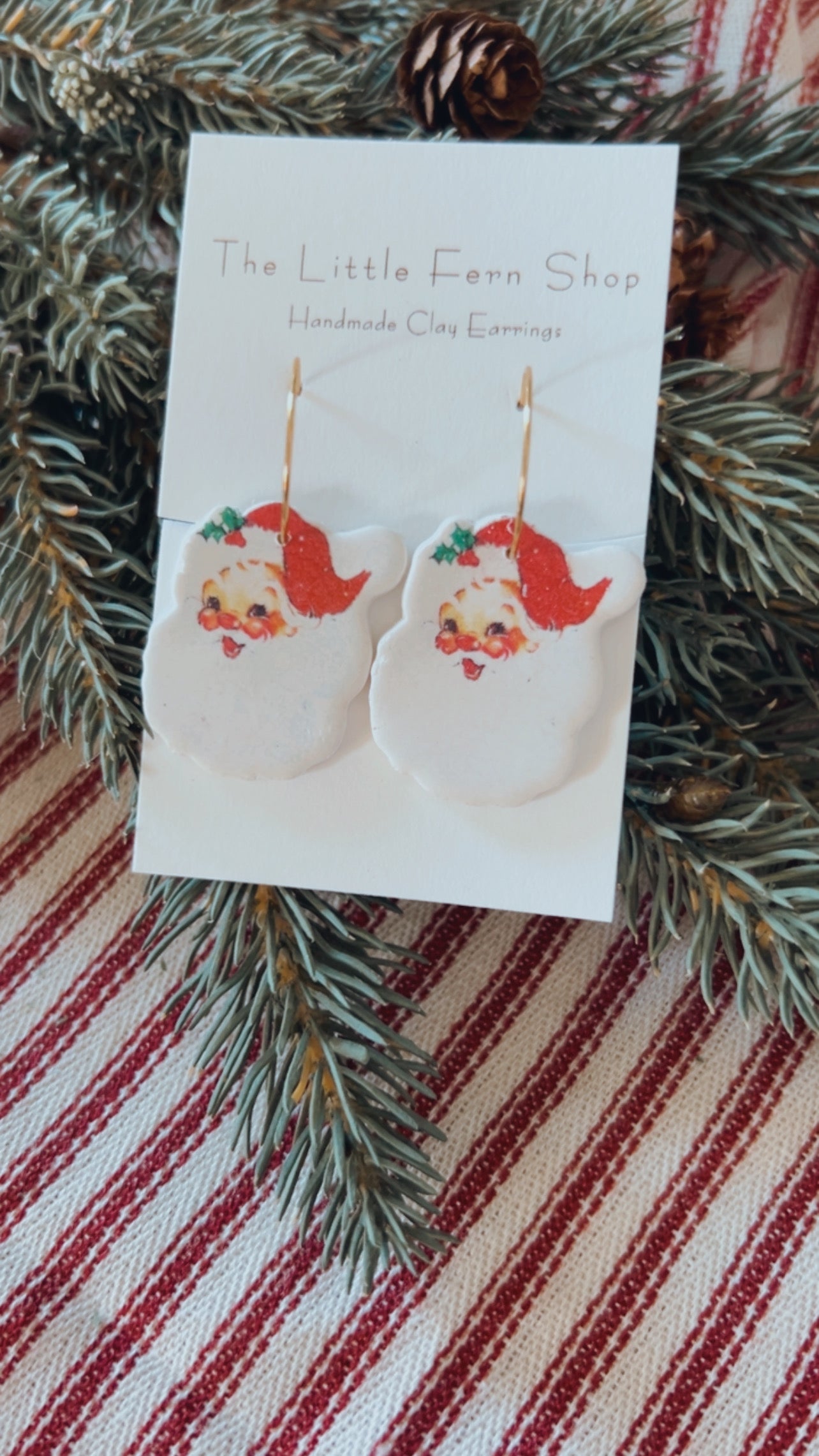 Vintage Santa Hoops- will be mirrored