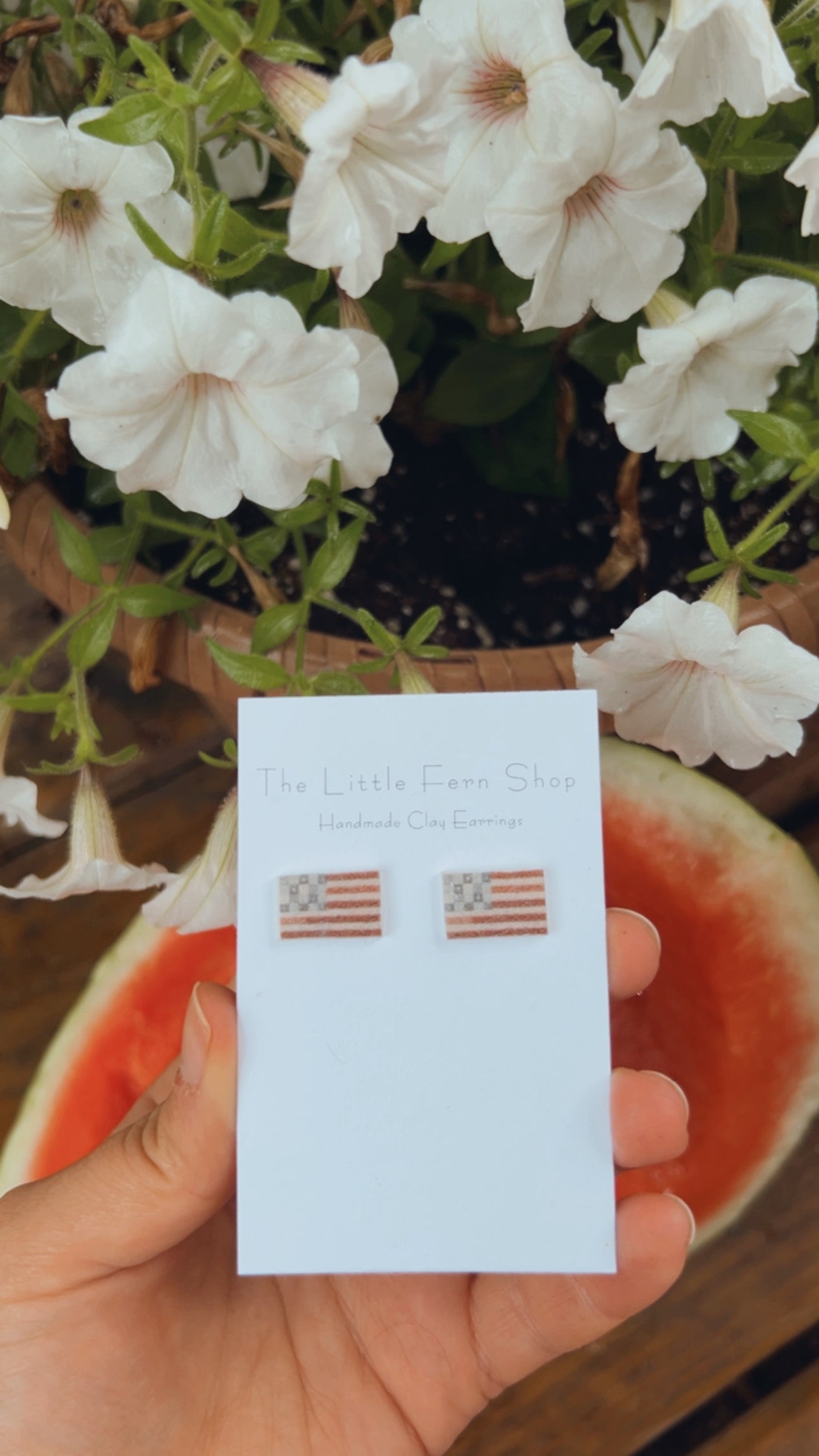 Quilted American Flag Earrings