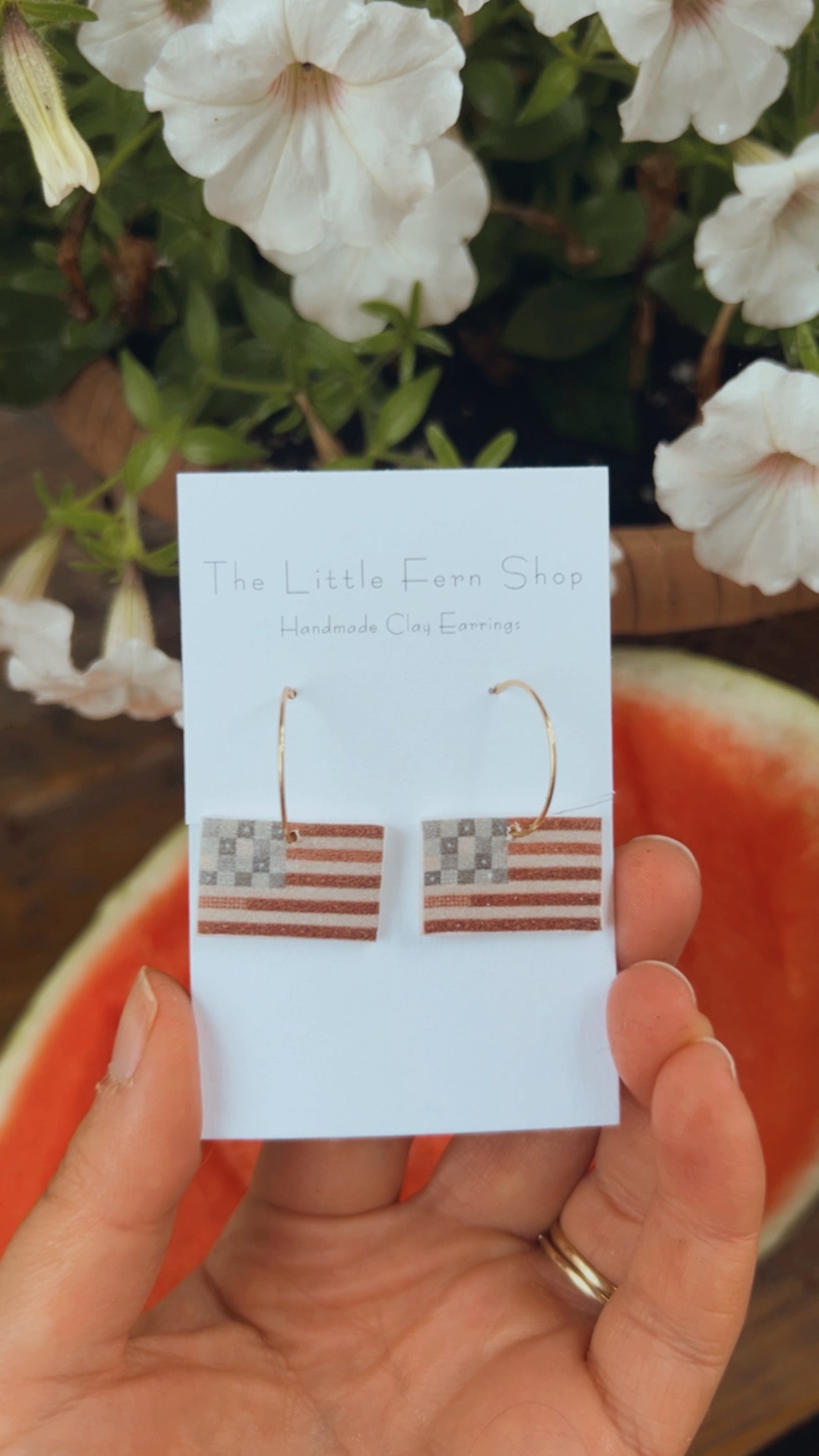 Quilted American Flag Earrings