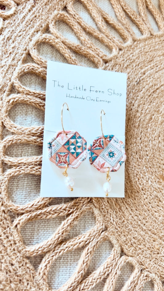 The Stitched Patch- scalloped pearl