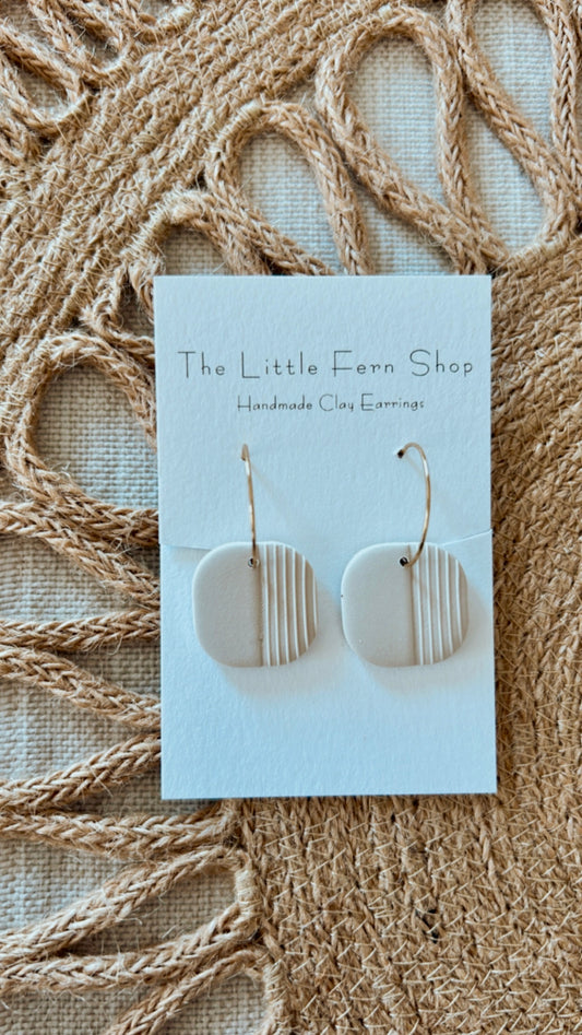 Cream Dainty Hoops