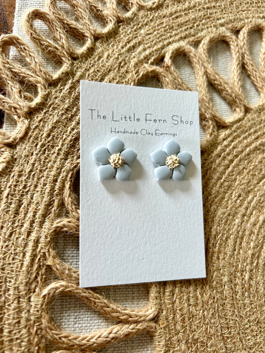 Soft Blue Flower Stud