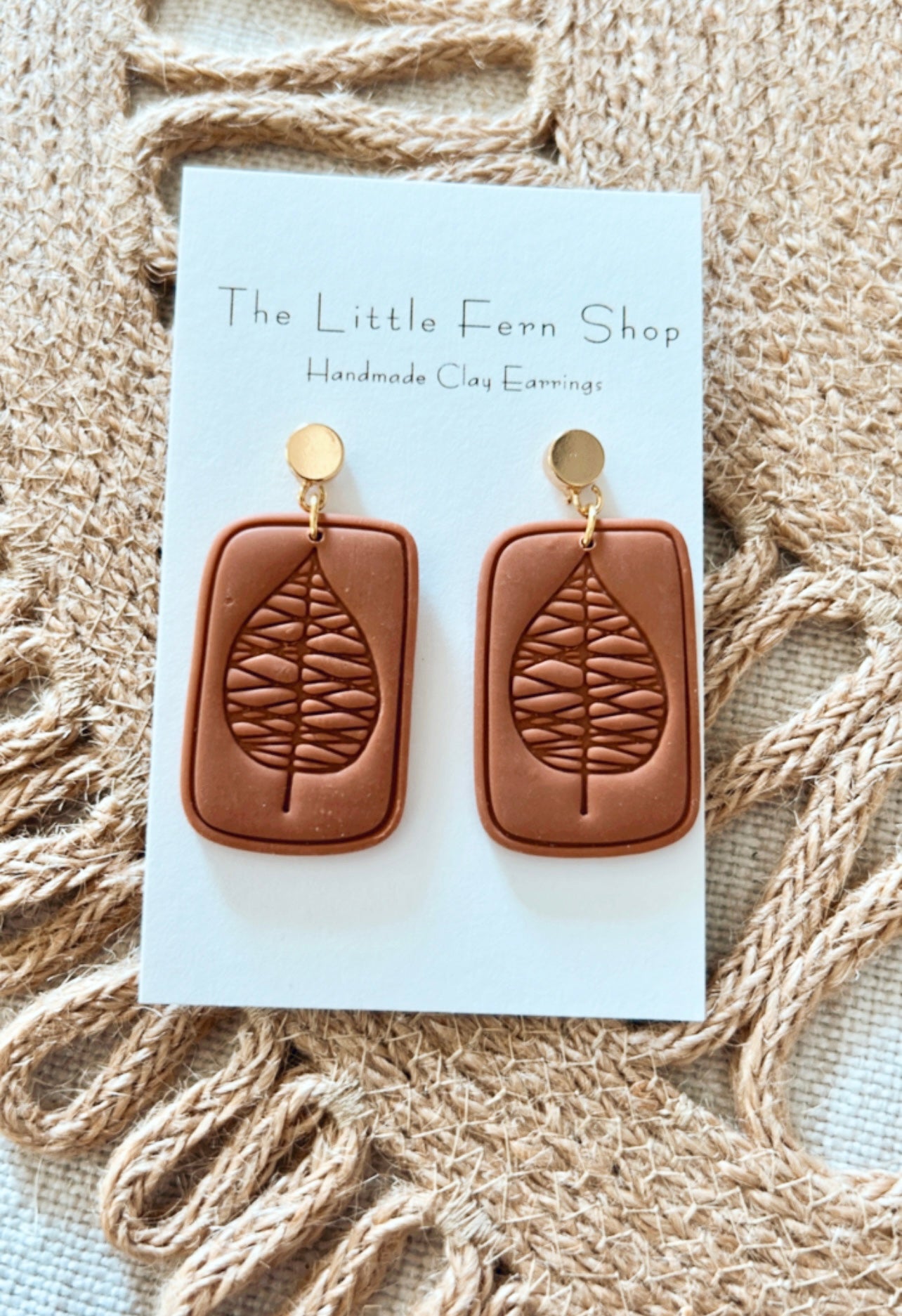 Terra Cotta Leaf Dangles