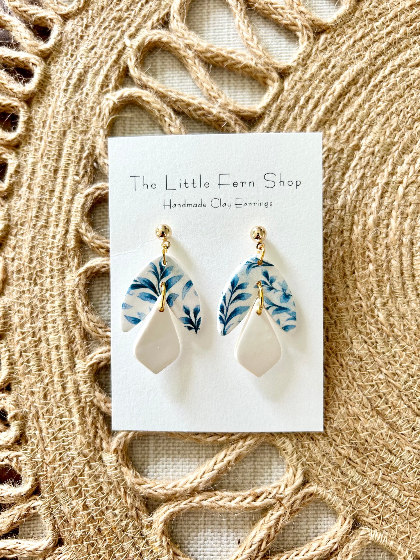 Blue Flower Drop Dangles